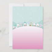 クリスマス1th誕生日パーティーサンタ雪だるまガールズ 招待状 (裏面)