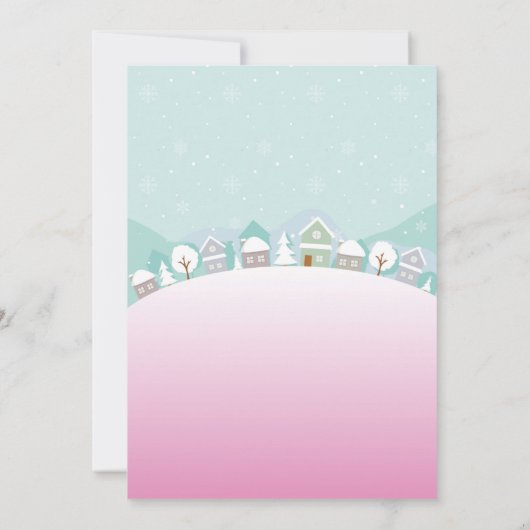 クリスマス1th誕生日パーティーサンタ雪だるまガールズ 招待状 (裏面)