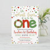 クリスマス1th誕生日招待状 招待状 (スタンド正面)