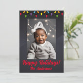 クリスマス2お子様ハッピーホリデー！クリスマスカード 招待状 (スタンド正面)