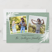 クリスマス2の写真スクリプトスノースグリーン シーズンカード (正面)