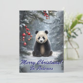 クリスマス2パンダ、ハッピーホリデー、クリスマスカード 招待状 (スタンド正面)