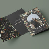 クリスマス2フォトアーチ水彩植物フローラ シーズンカード