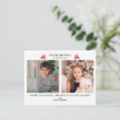 クリスマス2フォトコラージホリデーポストカード シーズンポストカード (スタンド正面)