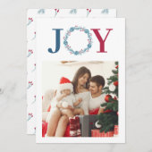 クリスマス2フォトコラージュ家族のホリデーカード 招待状 (正面/裏面)