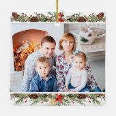 クリスマス2フォトボ素朴タニカルウッドランド セラミックオーナメント (裏面)