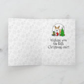 クリスマス2ペムブレークウェルシュコーギー(赤1)ツリーかわいい カード (内部)