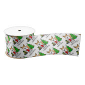 クリスマス2ペムブレークウェルシュコーギー（赤1）ツリーかわいい サテンリボン (リール)