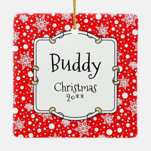 クリスマス2ペムブレークウェルシュコーギー(赤1)ツリーかわいい セラミックオーナメント (裏面)