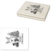 クリスマス2ペムブレークウェルシュコーギー（赤1）ツリーかわいい ラバースタンプ (押印)