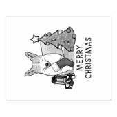 クリスマス2ペムブレークウェルシュコーギー（赤1）ツリーかわいい ラバースタンプ (インプリント)