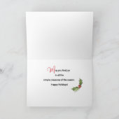 クリスマス2写真カスタマイズ可能なライトレッドブラック カード (内部)