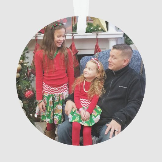 クリスマス2写真キッズ&家族澄んギフト – Tree オーナメント (裏面)
