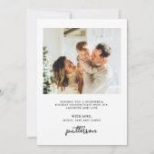 クリスマス2写真トレンディー書道スクリプト シーズンカード (裏面)