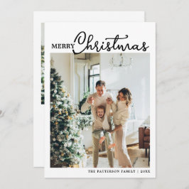 クリスマス2写真トレンディー書道スクリプト シーズンカード