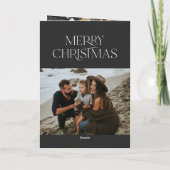 クリスマス2写真植物性フローラ折り畳み休日 カード (裏面)