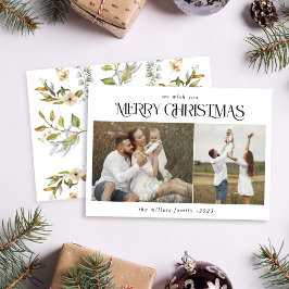クリスマス2写真水彩冬季植物宝庫 シーズンカード
