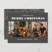 クリスマス2写真水彩植物性フローラホリ シーズンポストカード (正面/裏面)