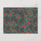 クリスマス2写真水彩植物性フローラホリ シーズンポストカード (裏面)