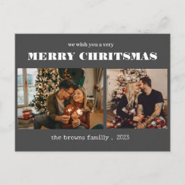 クリスマス2写真水彩植物性フローラホリ シーズンポストカード