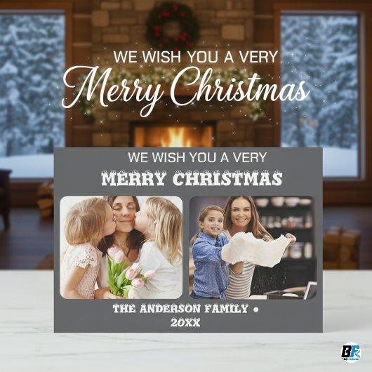 クリスマス2写真水彩植物性フローラ シーズンカード