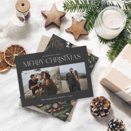 クリスマス2写真水彩植物性フローラ シーズンカード