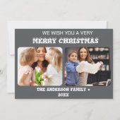 クリスマス2写真水彩植物性フローラ シーズンカード (正面)