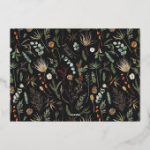 クリスマス2写真水彩植物性フローラ 箔シーズンカード (裏面)