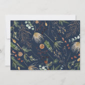 クリスマス2写真水彩植物色ネイビーブルー シーズンカード (裏面)