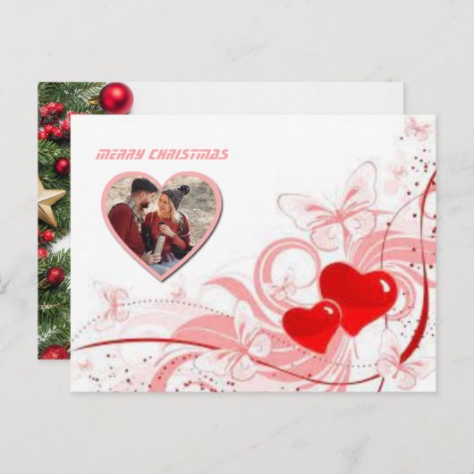 クリスマス2枚の写真 ポストカード (正面/裏面)