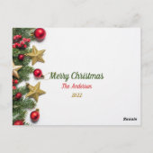 クリスマス2枚の写真 ポストカード (裏面)