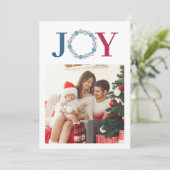 クリスマス2枚組フォトコラージュ家族のホリデーカード 招待状 (スタンド正面)