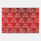 クリスマス2編集可能グリーティングレッドホワイト ラッピングペーパーシート (正面)