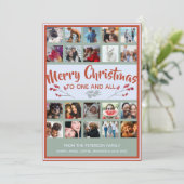 クリスマス20枚の写真コラージュ 葉 シーズンカード (スタンド正面)