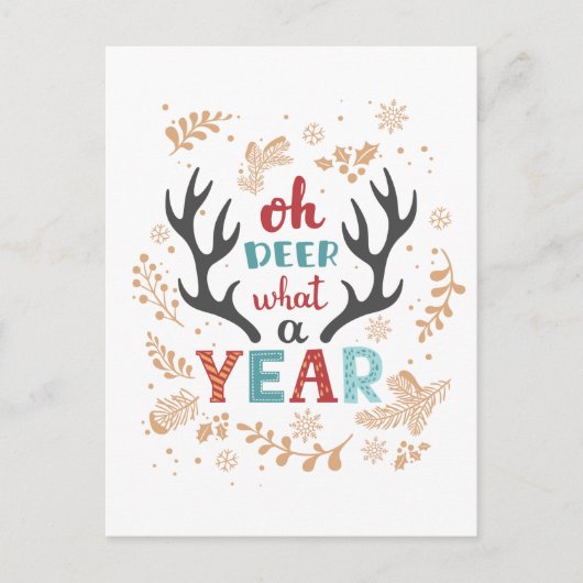 クリスマス2020ああ鹿どのような年のパンデミック ポストカード (正面)