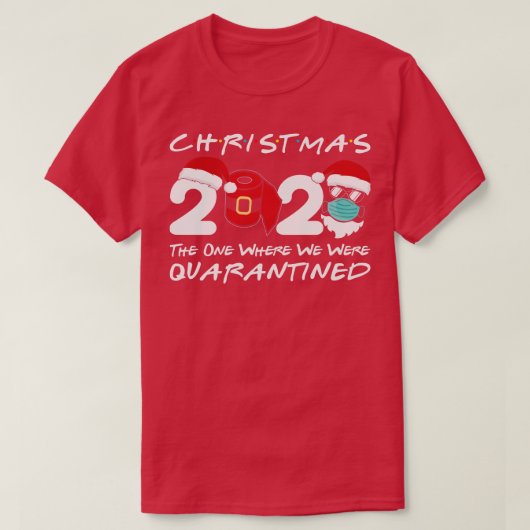 クリスマス2020クリスマスサンタ顔着用マスク1 Tシャツ (デザイン正面)