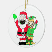 クリスマス2020サンタを顔マスクに記憶 セラミックオーナメント (左)