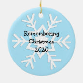 クリスマス2020サンタを顔マスクに記憶 セラミックオーナメント (裏面)