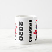クリスマス2020サンタ醜いセーター顔マスク コーヒーマグカップ (中央)