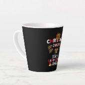 クリスマス2020ステイ6キャンディカン遠くに カフェラテマグ (左アングル)