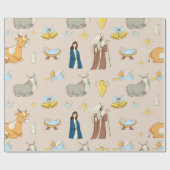 クリスマス2020ベビーと親パターン ラッピングペーパー (フラット)