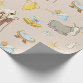 クリスマス2020ベビーと親パターン ラッピングペーパー (角)