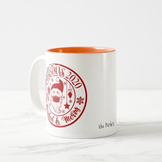 クリスマス2020仮面&結婚 |サンタクロース ツートーンマグカップ (正面左)