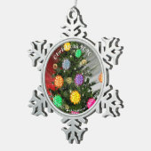 クリスマス2020年コビッドクリスマス収集品ツリー スノーフレークピューターオーナメント (右)