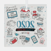 クリスマス2020年記念パンデミック ガラスオーナメント (裏面)