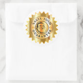 クリスマス2020 Covid Santa-tized金ゴールドシール ラウンドシール (バッグ)