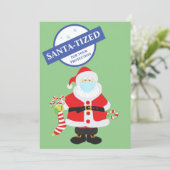 クリスマス2021サンタタイズのサンタ顔マスクユーモア シーズンカード (スタンド正面)