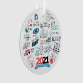 クリスマス2021ワクチン年の休暇の記念 オーナメント (正面)