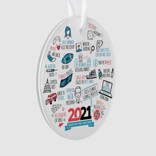 クリスマス2021ワクチン年の休暇の記念 オーナメント (正面)
