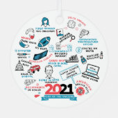 クリスマス2021ワクチン年休日記念 メタルオーナメント (裏面)